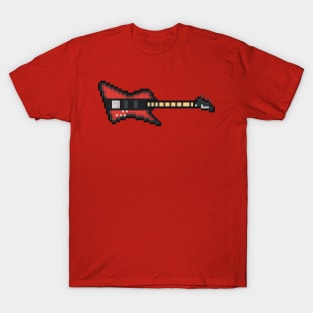 Pixel Red Bird Bass Guitar T-Shirt